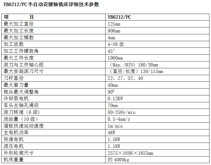 YB6212 PC半自动花键轴铣床 